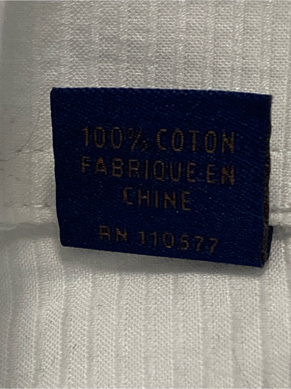 David Donahue Mens White Cotton Dress Shirt French Cuff  Horizontal Rib 17 34/35 - Picture 11 of 16